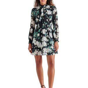 Steve Madden Floral Long Sleeve Chiffon Dress, Size XL